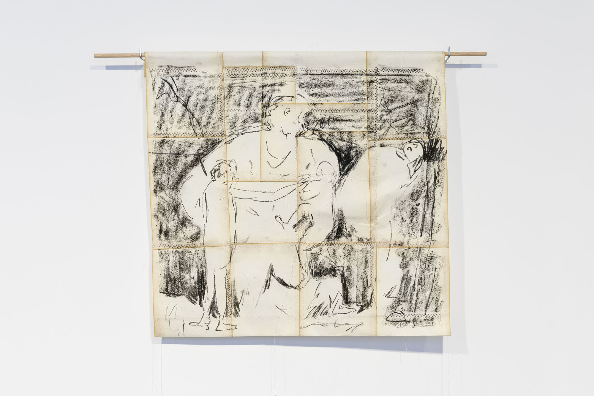 Recent drawings on quilted paper